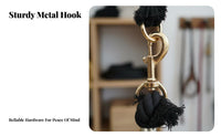 Braided Cotton Lead Rope Wear-Resistant Horse Lead with Brass Snap Sturdy Duty Equestrian Rope Comfortable Grip for Stable, Farm