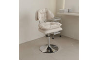 Ergonomic Back Support Padded Technician Stool on Wheels Adjustable Rolling Stool with Backrest for Hairstylists, Beauty Salon, Home Office