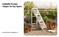 Folding Flower Ladder with containers Nordic aesthetic 3-Tier Plant Stand for Gardeners