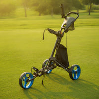 Foldable Golf Push Cart with Storage Bag Lightweight Golf Cart with Storage Bag Stable Smooth-Rolling for Golfers
