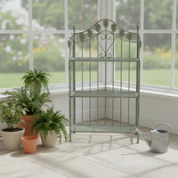 Wrought Iron Flower Stand Vintage Three-Tier Flower Stand Sturdy Home Decor