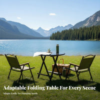 Portable Round Drop-Flap Table Space-Saving Design Collapsible Surface Seats 4 People Household Furniture Contemporary Design for Apartment Dwellers, Families, Outdoor, Kitchen, Dining Room, Breakfast Nook