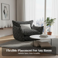 Plush Single-Seater Sofa Modern Minimalist Design Oversized Upholstered Armchair Luxurious Comfort Removable Padding Cover
