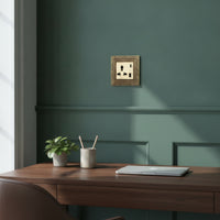 Vintage Switch Socket Panel Ornate Decorator Light Switch with Wall Plate Embossed Fitting Brass-Colored for Interior Designers, Homeowners, Living Room, Bedroom, Hotel, Renovation