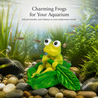 Mini Aquarium Frog Ornament Resin Micro Landscape Decoration for Fish Tank
