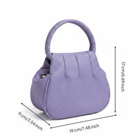 Portable Round Handbag Lightweight Small Top Handle Bag Compact Size Mini Crossbody Purse Casual Design for Women, Shopping, Travel