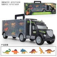 DIY Dinosaur Truck Toy Set with Container and Trailer