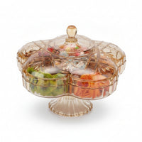 Glossy Partitioned Treat Box Tableware Transparent Lid for Tabletop Serving