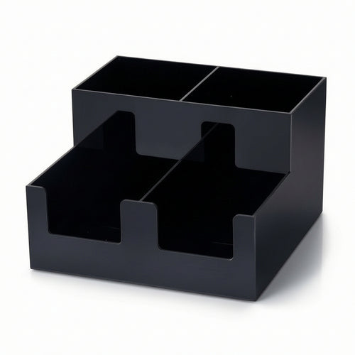 Cup Lid Holder with Compartments Compact Countertop Organizer Multifunctional