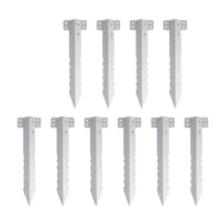10 Pieces Railway Sleeper Stake Metal Garden Fixings Silver