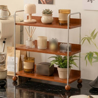 Desktop Organizer Space Saving Tabletop Storage Rack Multi Purpose Countertop Shelf Organizer for Students, Beauty Users, Dorm Room, Washroom