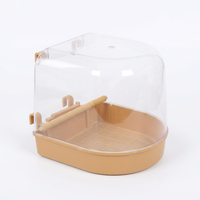 Bird Bath Tub for Cages, Pet Bird Bath Box, Hanging Bathtub Bird Cage Accessory, #variant:Blue