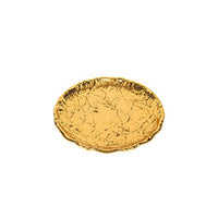 Round Metal Tray with Gold Finish Luxurious Hammered Metal Tray Modern Serving Platter Portable for Home Decorators, Coffee Table
