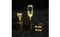 Gold Finish Tenor Sax Mouthpiece Set Easy to Install Tenor Sax Mouthpiece Fast Reactivity Music Instrument Accessory Bright Sound for Beginners, Practice, Performance