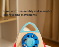 Nut Rocket Screw Toy - Wooden Montessori Early Education Game for Kids