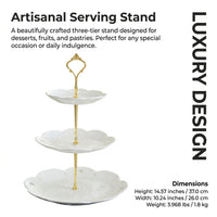 Tiered Ceramic Fruit Stand, Silver Crown