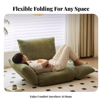 Adjustable Backrest Lounger Foldable Design Adjustable Padded Lounger Multi-Angle Adjustment Thick Cushioning for Teens, Bedroom