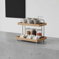 Desktop Storage Organizer Multi-Layer Tabletop Display Shelf Space Saving 2 Level Storage Stand for Kitchen Counter, Vanity