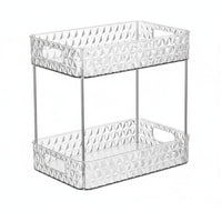2-Tier Cosmetic Rack adaptable Countertop Organizer Easy reach for Students