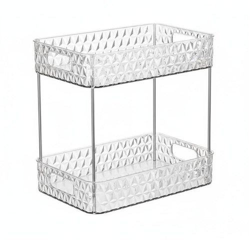 2-Tier Cosmetic Rack adaptable Countertop Organizer Easy reach for Students