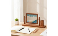 Sand Art Frame with Pen Holder Rectangular Rotating Sand Art Frame Relieving Desk Organizer for Professionals, Students, Office