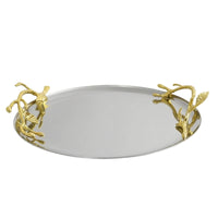 Fruit Tray with Metal Frame Botanical Fruit Serving Tray Easy to Clean