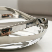 Stainless Steel Fruit Bowl Easy to Clean 304 Steel Serving Tray Mirror Finish