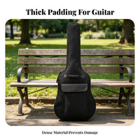 41-Inch Acoustic Guitar Bag Black Backpack Guitar Bag