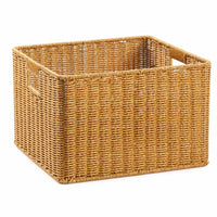 Plastic Weave Storage Basket Open-Top Woven Organizer Bin Low-Profile for Drawer