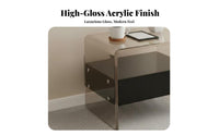 Clear C-Shaped Table Transparent Design Nightstand Space-Saving for Small Spaces