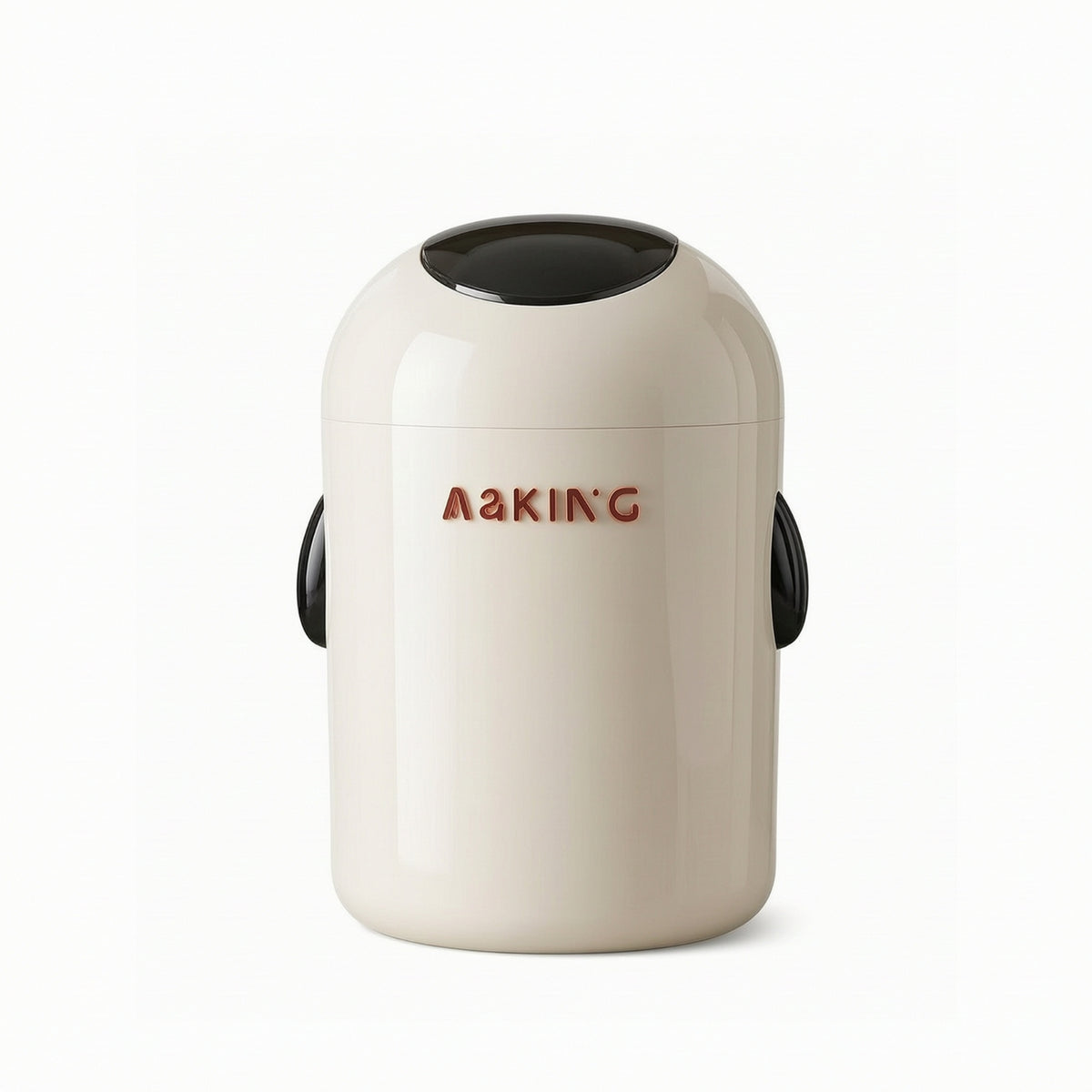 Wheeled Flip-Lid Trash Can Glossy Trash Can with Wheels Cylindrical Wastebasket Polished for Bedroom, Living Room