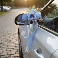 Rearview Mirror Floral Cluster Lightweight Bridal Car Bow Flower Romantic