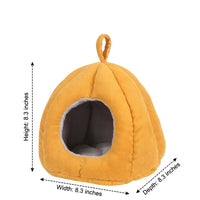 Medium Canvas Bird Nest Box, Warm Insulated Nest with Removable Pad, Hanging Winter Shelter for Small Parrots and Songbirds, 21x21x21cm Cube
