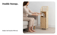 Woven Drum Table Multi-Functional Nightstand Space-Saving for Homeowners, Adults