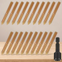 20 Pieces Threaded Hanger Bolt with Driver Bit Gold-Toned Hanger Bolts with Driver Bit Metal Fasteners High Strength for DIYers, Woodworkers