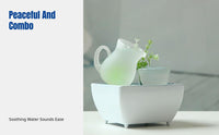 Modern Minimalist Glass Feng Shui Desktop Water Feature, Creative Home Office Decor