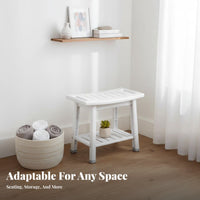 2-Tier Slatted Bath Bench Quick-Draining Design 2-Tier Slatted Bench for Adults