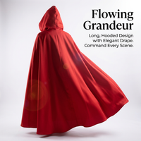 Hooded Cape Medieval Costumes, Wizard Costume Hooded Cloak, Maxi Cape for Fancy  #variant:S