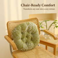 Round Floor Cushion, Living Room Seat Pad, Linen Buttock Cushion, Thickened PP Filling, Elegant Latt - Image 3
