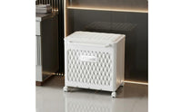 Divided Laundry Sorter Cart Large Capacity Foldable Laundry Hamper with Wheels Ventilated Design Rolling Storage Bin with Lid for Washroom, Bedroom