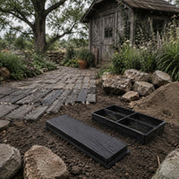 Stepping Stone Form ABS Plastic Wood Grain Form Textured for Patio