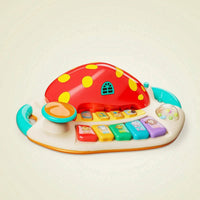 Multifunctional Fungus-Shaped Keyboard Toy Light-up Toy Piano with Drum Pad Sensory Kids Piano Keyboard Portable for Toddlers