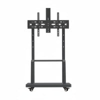 Mobile TV Stand Heavy Duty Rolling TV Cart with Wheels 360-degree Rotation Casters Adjustable Viewing Portable Presentation Stand Steel Frame Suitable for Businesses Office Exhibitors Conference Room