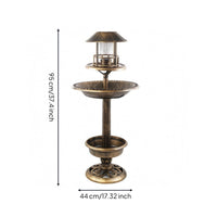 Decorative Birdbath Combo Freestanding Garden Decor Weather Resistant