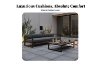 Rust-Proof Minimalist Sectional Sofa Set Year-Round Modular Lounge Group Long-Lasting Frame Outdoor Furniture Thick Cushions for Design Enthusiasts, Homeowners, Balcony, Courtyard, Garden, Backyard