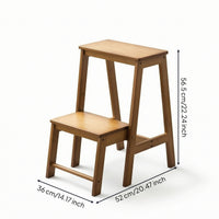 Folding Step Stool Freestanding Wooden Step Stool Solid Wood Furniture for Pantry