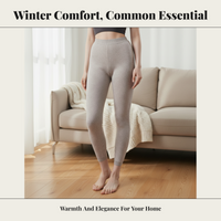 Fleece Lined Wool Pants, Warm Thermal Leggings for Couples