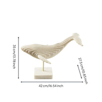 Cetacean Sculpture Minimalist Cetacean Statue with Stand Modern for Bookshelf