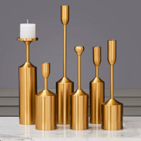6 Pieces Gold Candlestick Holders Slender Candlestick Holder Set Classic
