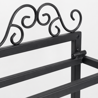 Wall-Mounted Wine Rack, With Glass Holder, 26x71cm, Metal Matte Black, Modern Design